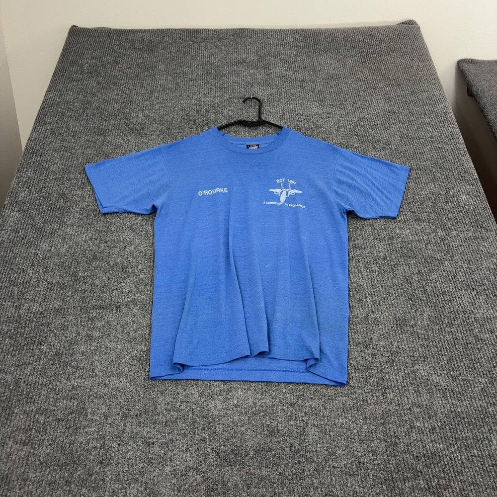 Vintage BCT 1991 Screen Stars T Shirt Mens L Blue Cotton Blend Graphic 90s Style